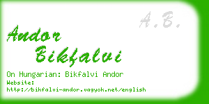 andor bikfalvi business card